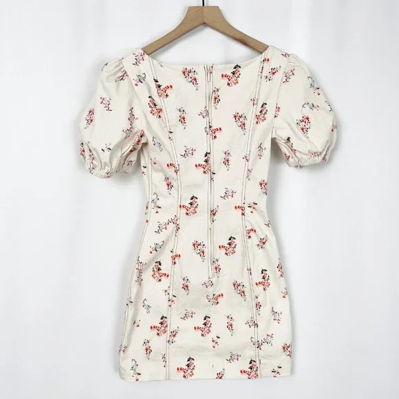 Finders Keepers Frankie Mini Dress Floral Retro Vintage Pin Up Puff Poof Sleeve - Picture 7 of 8